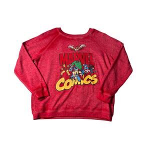 Marvel Comics Retro Superhero Graphic Sweatshirt Red XL 15/17